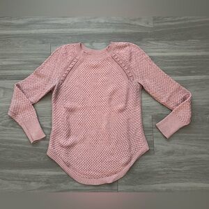 LOFT Blush Textured Crew Neck Sweater small